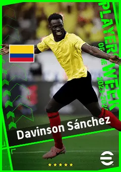 Davinson Sánchez eFootball 2026 player card, 93 OVR CB