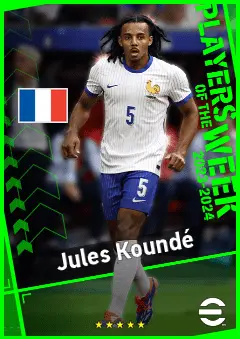 Jules Koundé eFootball 2026 player card, 95 OVR RB