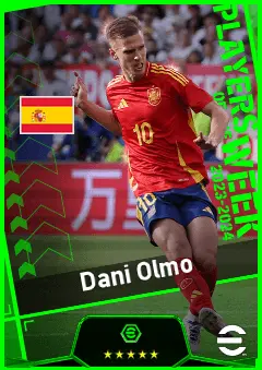 Dani Olmo eFootball 2026 player card, 93 OVR AMF