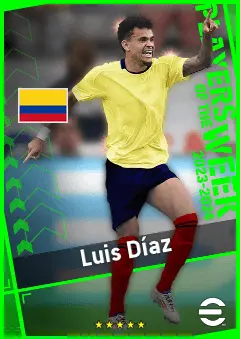 Luis Díaz eFootball 2026 player card, 95 OVR LWF