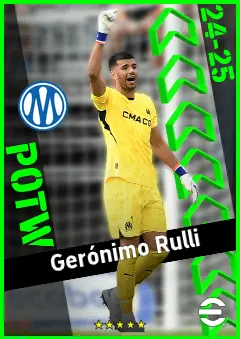 Gerónimo Rulli eFootball 2026 player card, 92 OVR GK