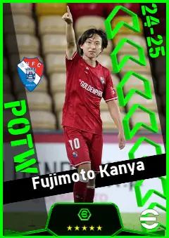 Fujimoto Kanya eFootball 2026 player card, 91 OVR AMF