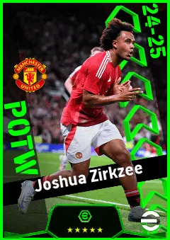 Joshua Zirkzee eFootball 2026 player card, 93 OVR CF