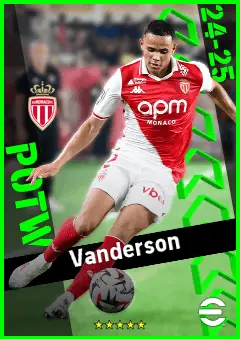 Vanderson eFootball 2026 player card, 93 OVR RB