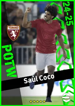 Saúl Coco eFootball 2026 player card, 93 OVR CB
