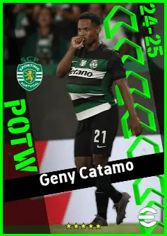 Geny Catamo eFootball 2026 player card, 91 OVR LMF
