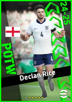 Declan Rice eFootball 2026 player card, 96 OVR DMF