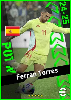 Ferran Torres eFootball 2026 player card, 94 OVR RWF