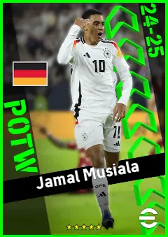Jamal Musiala eFootball 2026 player card, 96 OVR LMF