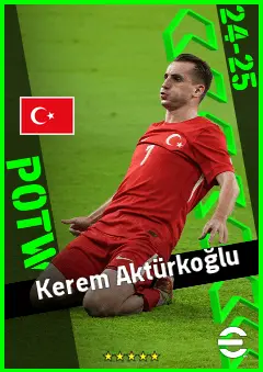 Kerem Aktürkoğlu eFootball 2026 player card, 92 OVR LMF
