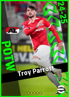 Troy Parrott eFootball 2026 player card, 92 OVR CF