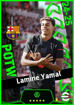 Lamine Yamal eFootball 2026 player card, 95 OVR RMF