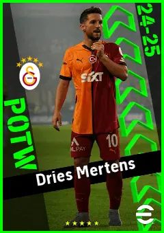 Dries Mertens eFootball 2026 player card, 92 OVR AMF