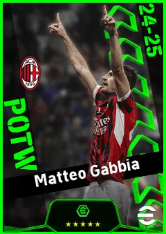 Matteo Gabbia eFootball 2026 player card, 91 OVR CB