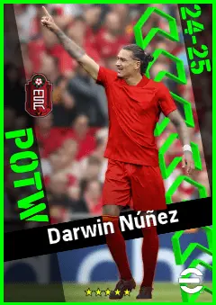 Darwin Núñez eFootball 2026 player card, 93 OVR CF