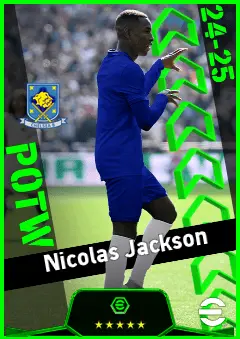 Nicolas Jackson eFootball 2026 player card, 93 OVR CF