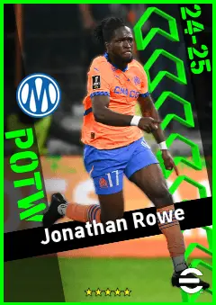 Jonathan Rowe eFootball 2026 player card, 92 OVR LWF