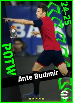 Ante Budimir eFootball 2026 player card, 92 OVR CF