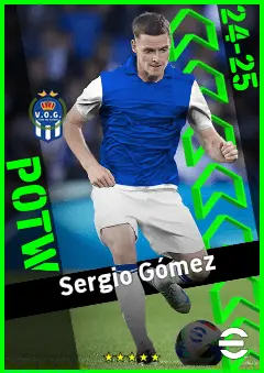 Sergio Gómez eFootball 2026 player card, 91 OVR AMF