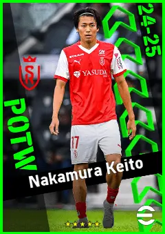 Nakamura Keito eFootball 2026 player card, 91 OVR LWF