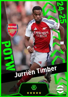 Jurriën Timber eFootball 2026 player card, 93 OVR RB