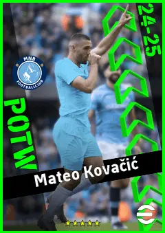 Mateo Kovačić eFootball 2026 player card, 93 OVR DMF