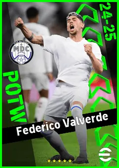 Federico Valverde eFootball 2026 player card, 95 OVR CMF