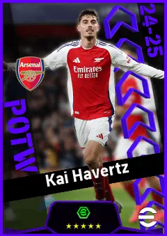 Kai Havertz eFootball 2026 player card, 95 OVR CF