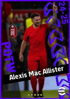 Alexis Mac Allister eFootball 2026 player card, 95 OVR CMF