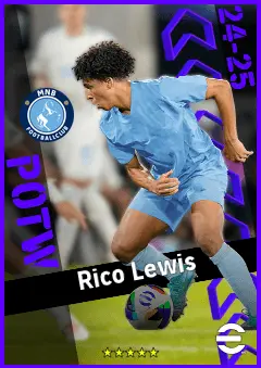 Rico Lewis eFootball 2026 player card, 93 OVR RB