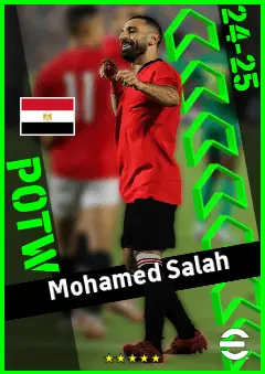 Mohamed Salah eFootball 2026 player card, 96 OVR RWF