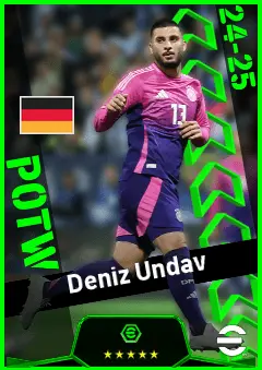 Deniz Undav eFootball 2026 player card, 92 OVR AMF