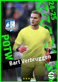 Bart Verbruggen eFootball 2026 player card, 93 OVR GK