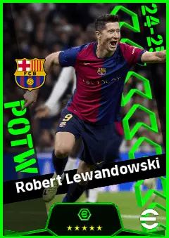 Robert Lewandowski eFootball 2026 player card, 95 OVR CF