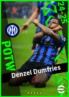 Denzel Dumfries eFootball 2026 player card, 92 OVR RB
