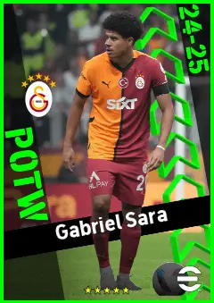 Gabriel Sara eFootball 2026 player card, 92 OVR DMF