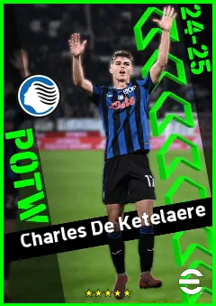 Charles De Ketelaere eFootball 2026 player card, 93 OVR AMF