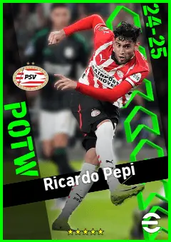 Ricardo Pepi eFootball 2026 player card, 92 OVR CF