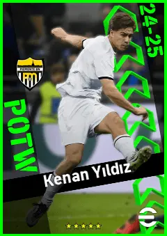 Kenan Yıldız eFootball 2026 player card, 91 OVR LMF