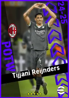 Tijjani Reijnders eFootball 2026 player card, 93 OVR CMF