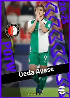 Ueda Ayase eFootball 2026 player card, 91 OVR CF