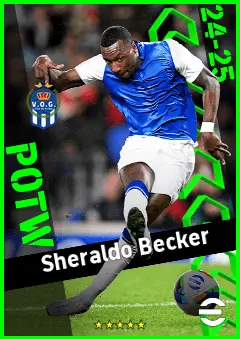 Sheraldo Becker eFootball 2026 player card, 91 OVR LMF