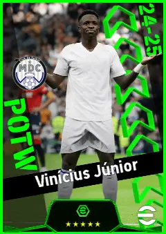 Vinícius Júnior eFootball 2026 player card, 97 OVR LWF