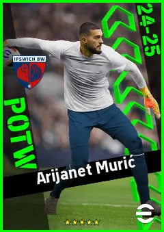 Arijanet Murić eFootball 2026 player card, 91 OVR GK