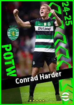 Conrad Harder eFootball 2026 player card, 90 OVR SS