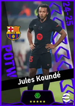 Jules Koundé eFootball 2026 player card, 95 OVR RB