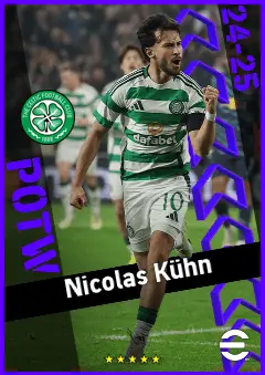 Nicolas Kühn eFootball 2026 player card, 90 OVR RWF