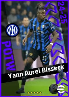 Yann Aurel Bisseck eFootball 2026 player card, 91 OVR CB
