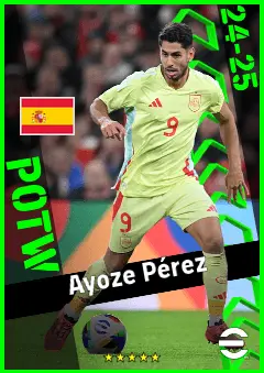 Ayoze Pérez eFootball 2026 player card, 92 OVR CF