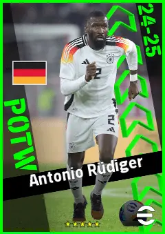 Antonio Rüdiger eFootball 2026 player card, 95 OVR CB